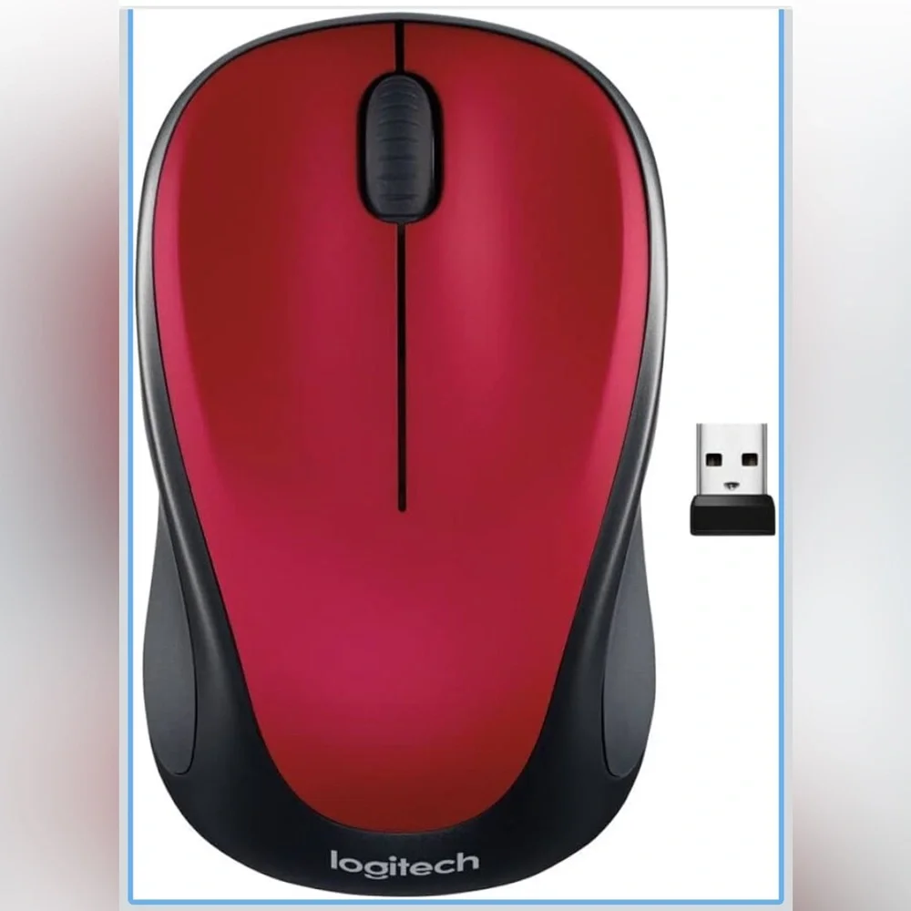 Logitech Black and Red Wireless Mouse